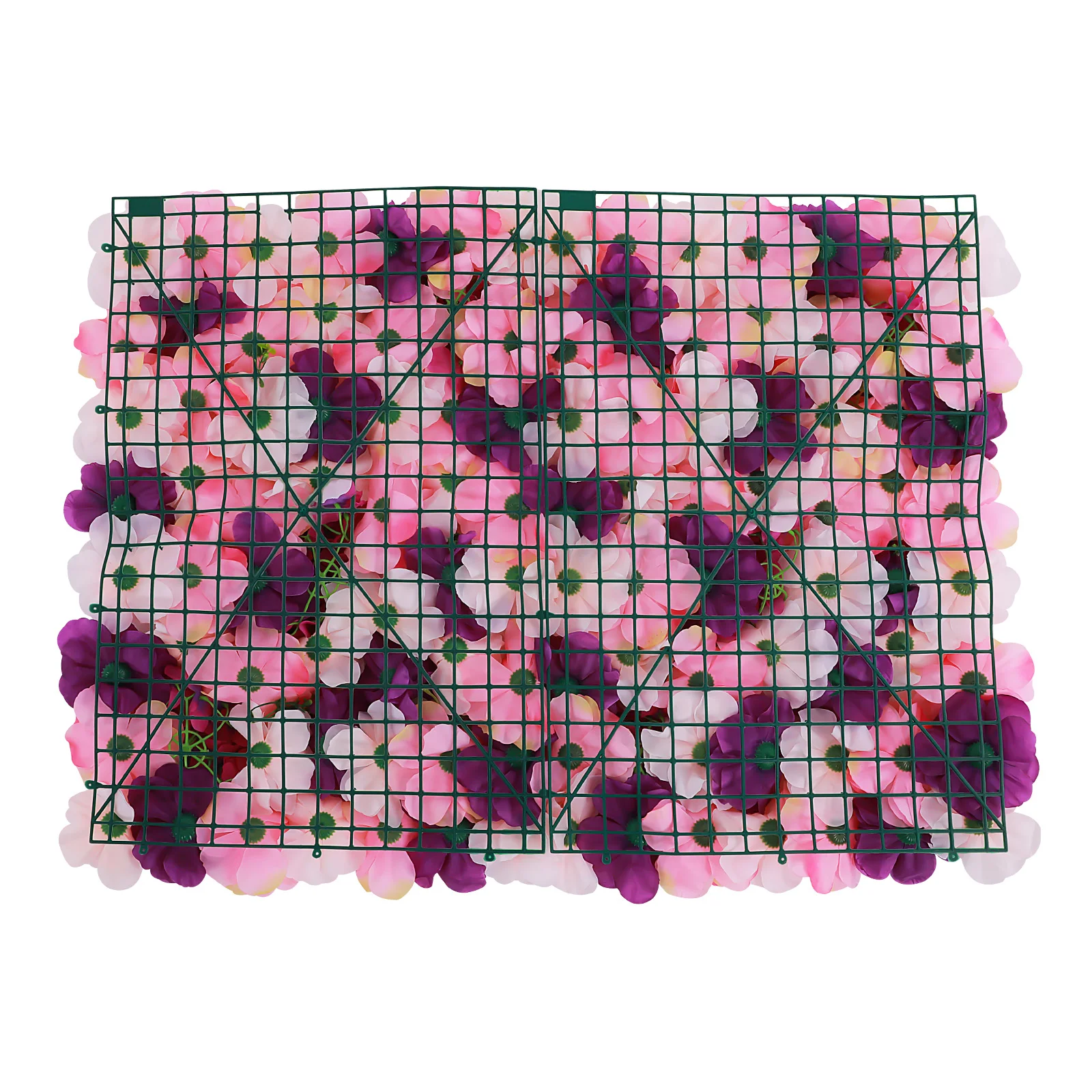 Panel de pared de flores artificiales montado en la pared, Panel de pared de flores para interiores y exteriores con diferentes flores, 6 uds.