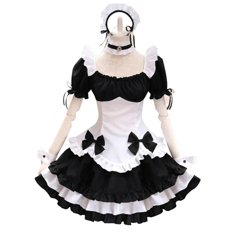 Costume de Cosplay Lolita Noir et Blanc pour Femme, Robe de Servante, Uniforme de Scène de ix303