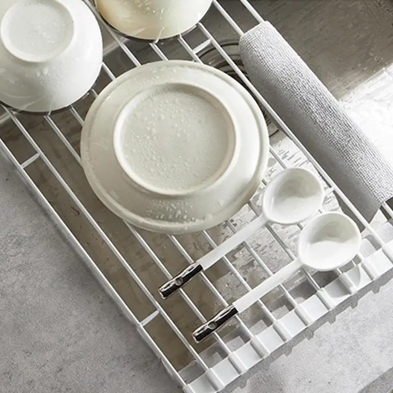 Свернутая сушилка для посуды, универсальный органайзер, складная кухонная раковина, столешница для хранения, роликовые сливные коврики, противоскользящие кухонные коврики