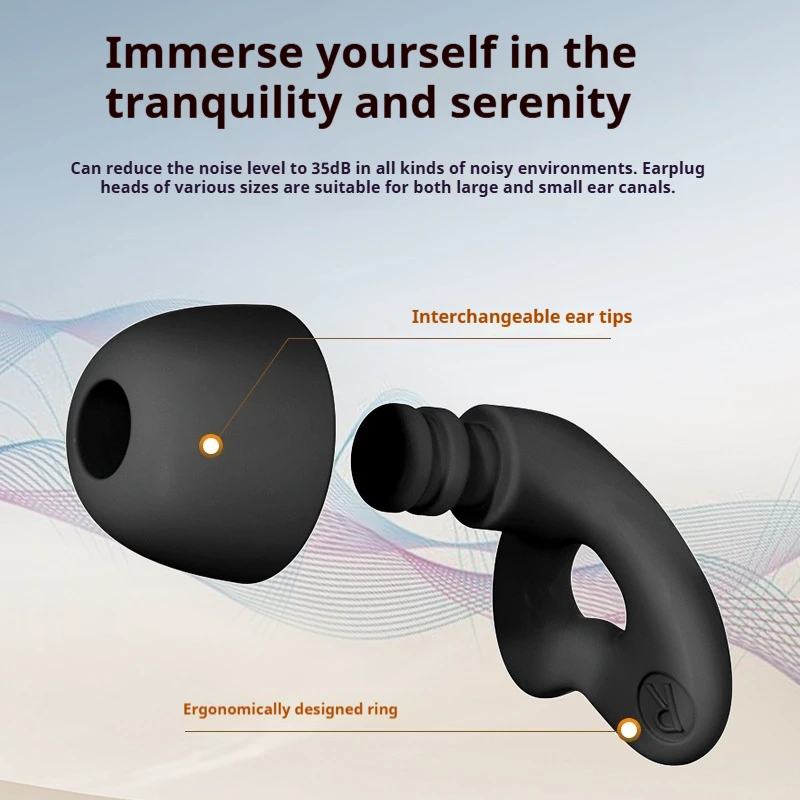 Ear Plugs for Sleep 32dB Noise Reduction Soft Comfy Reusable Silicone Earplugs for Work Travel Study Hearing Protection