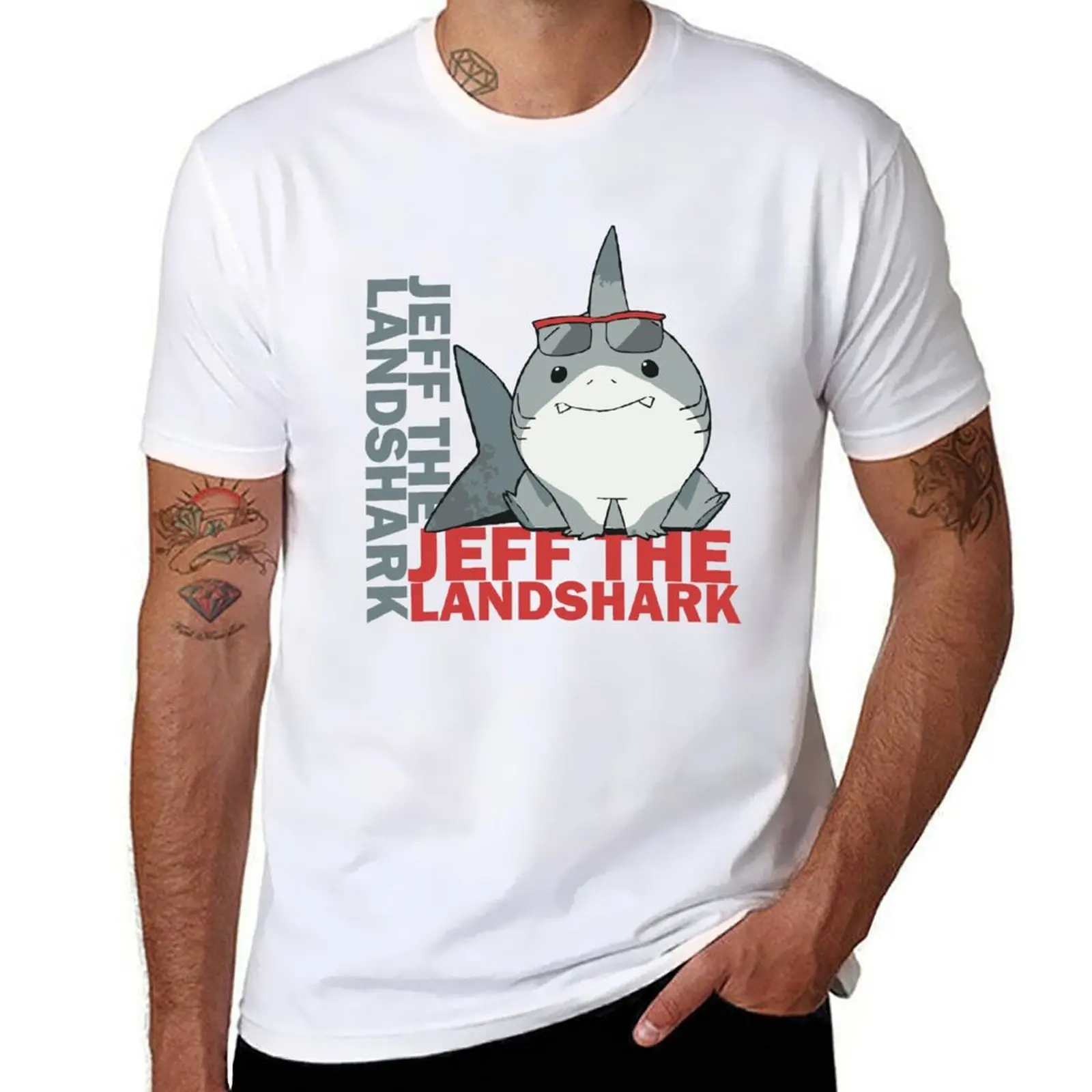 

jeff the landshark T-Shirt t shirts for man pack white man t shirts for men casual T-Shirt