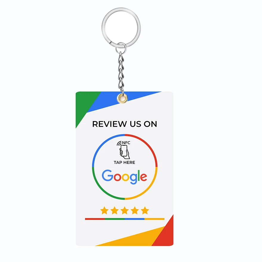 Google Review NFC Card Keychian Key Ring Increase Your Reviews PVC Material Standard Card Size