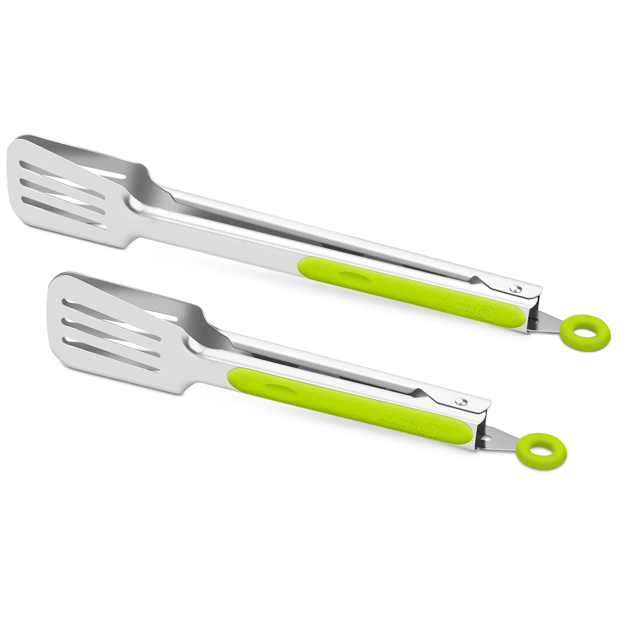 DamascusPattern  Food Clamps Stainless Steel Mini Kitchen Clamps Silicone Anti-Slip Cooking Clamps Grill Kitchen Tools