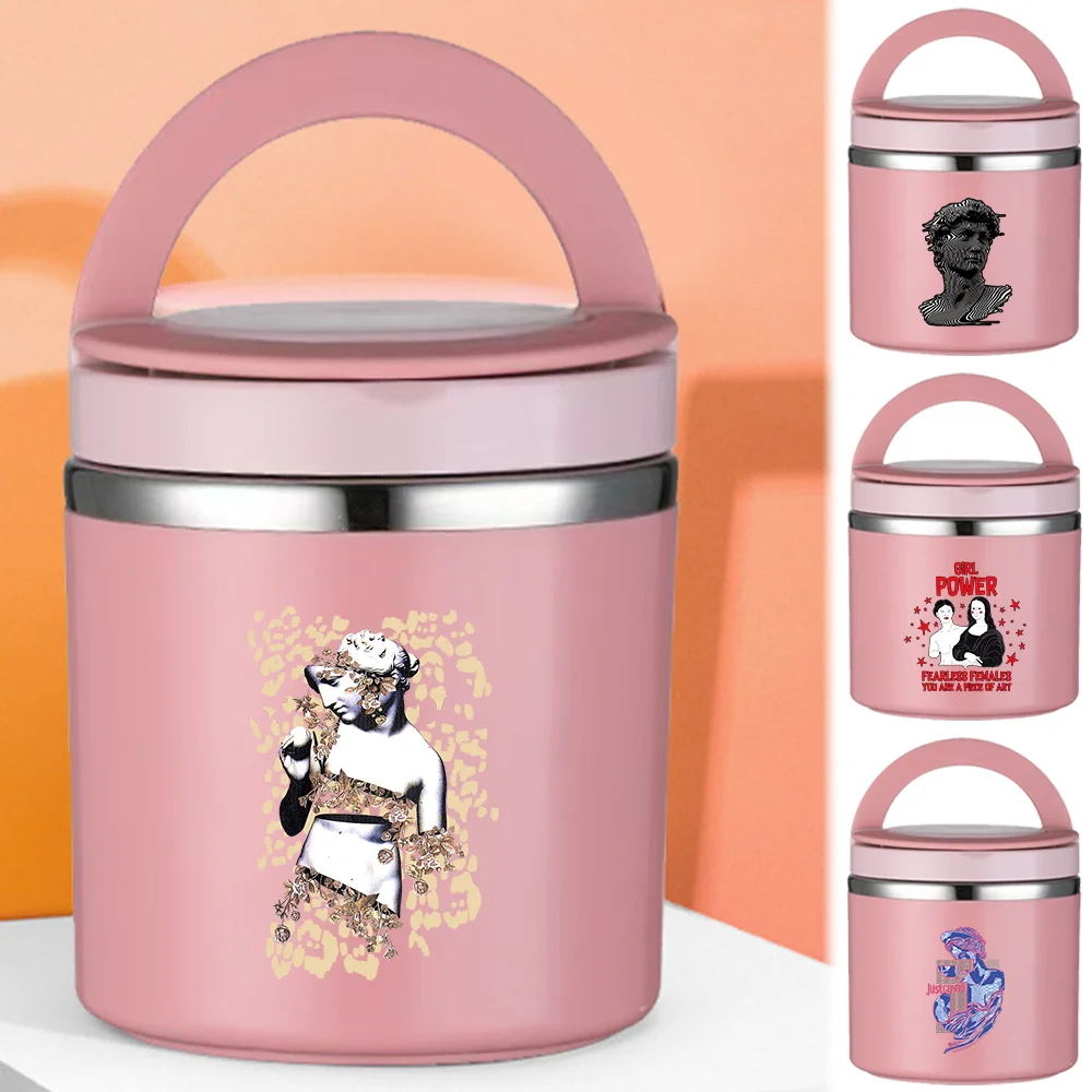 

Insulated Soup Cup Children School Student Office Solid Color Bento Box Sculpture Printing Lightweight Single Layer Thermal Jar