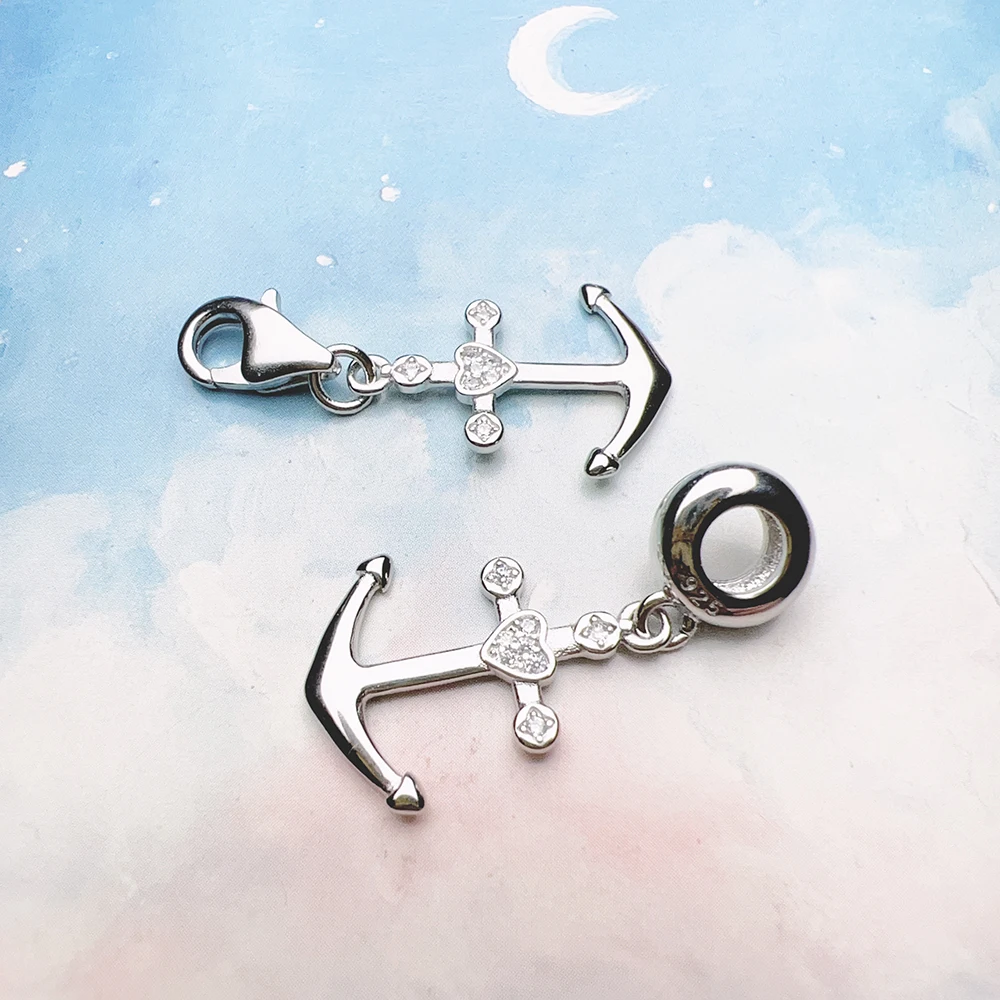 Love Anchor Charm Pendant Women Men Winter Pure 925 Sterling Silver Fashion Jewelry Accessories Party Gift