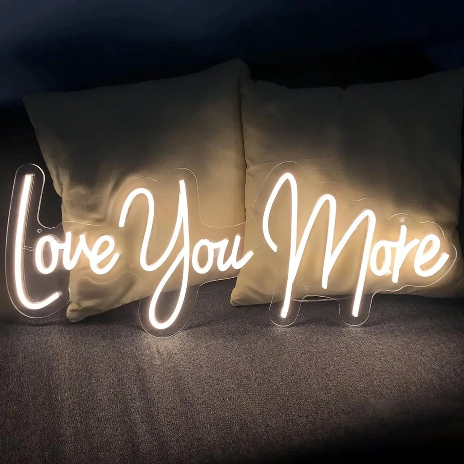 Love You More Neon Sign LED Light USB Wall Art Sign for Bedroom Living Room Decor Mood Lighting Anniversary Valentine's Day Gift