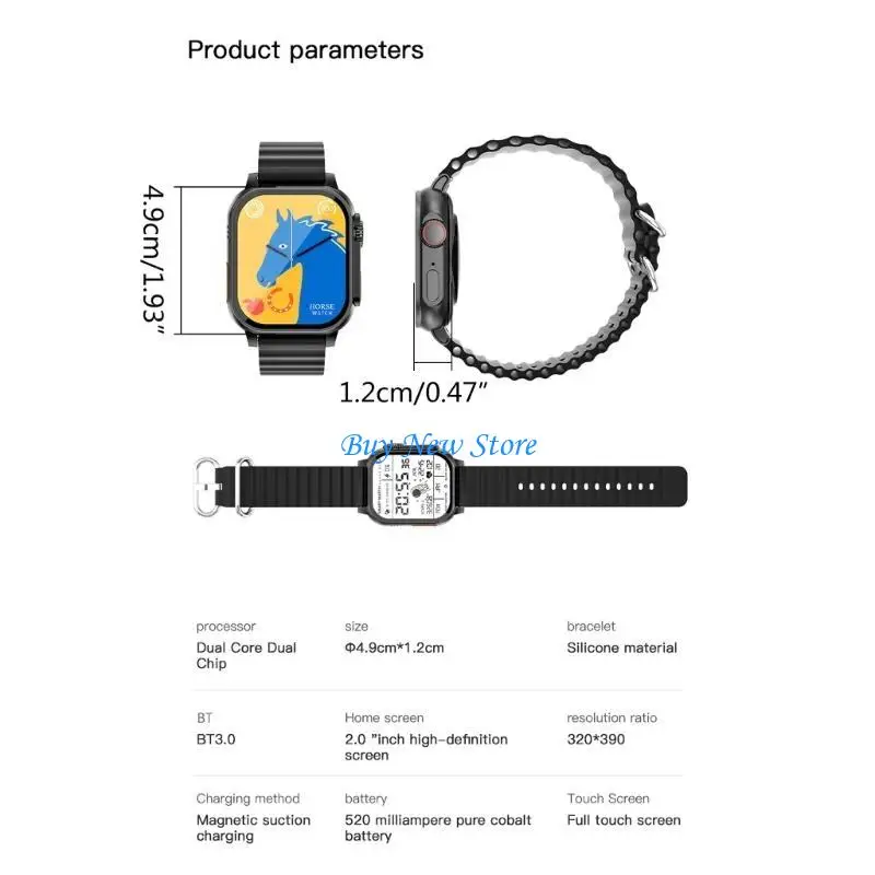 20CE Portable Watch for Men Women Answer/Make Calls Fitness Watch with Heart Rate Sleep Monitors Step Counter Weather