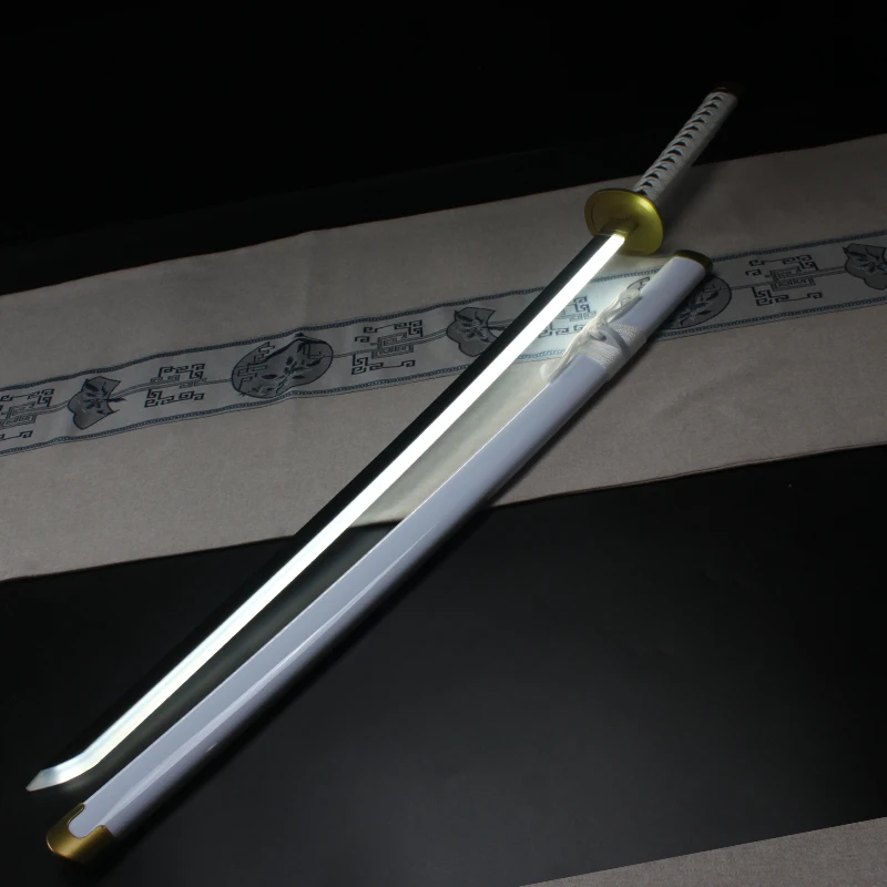 104 cm/41 Zoll Roronoa Zoro Katana Leuchtendes Schwert Anime Charakter Cosplay Spielzeugschwert mit Gürtel und Halter Wado Ichimonji Halloween