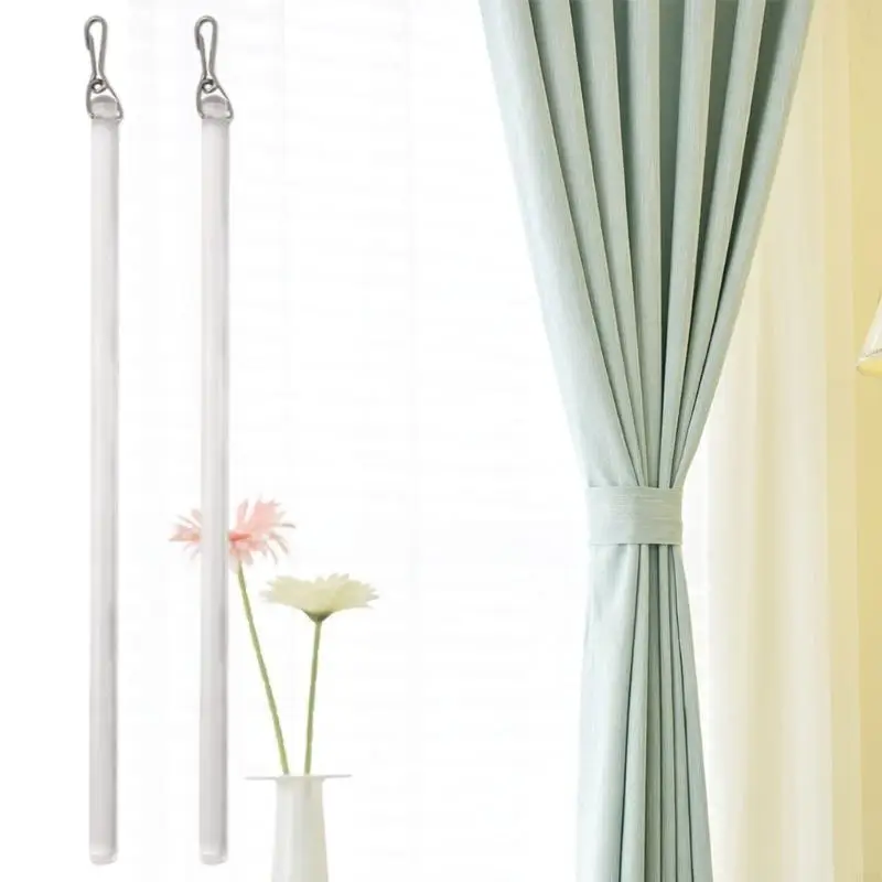 Pack of 2 Acrylic 17Inch Curtain Pull Rod Drapery Control Pull Wand with Hook 