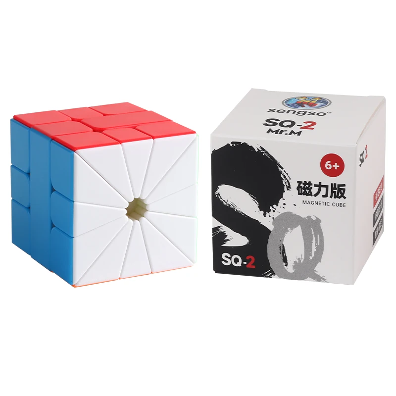 SengSo SQ2 Cubo magico magnetico Cubo di velocità Forma strana Puzzle Cubo senza adesivo Puzzle Giocattoli ShengShou SQ2 M