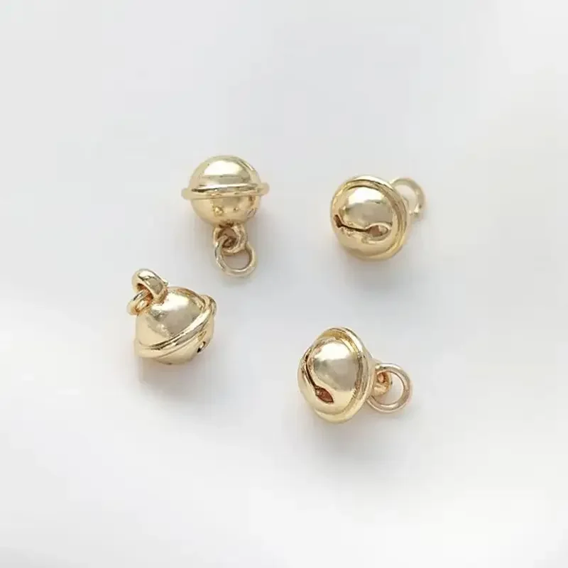 14K goud pakket 8 mm kleine bel hanger handgemaakte sieraden hanger DIY armband ketting sieraden accessoires