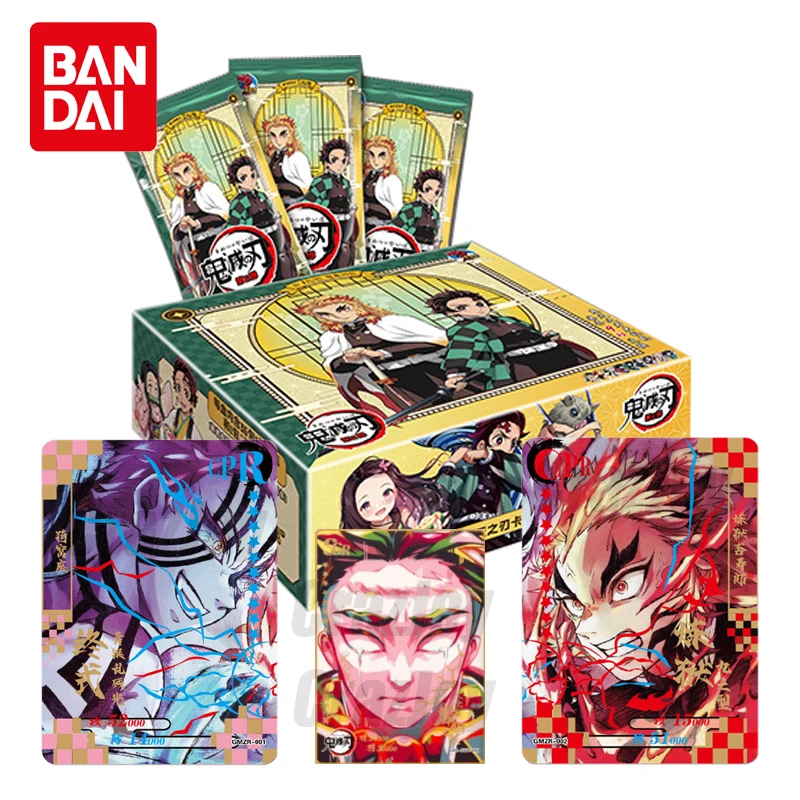 Caja de cartas de Anime Demon Slayer para niños, colección de hobby, juego de cartas TCG raras, Kimetsu No Yaiba, figuras de juguete de regalo,