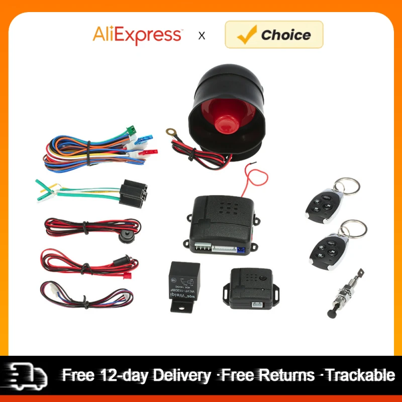 Universal Car Vehicle Security System Burglar Alarm Protection Anti-theft System 2 Remote Auto Burglar Alarm Conservation System