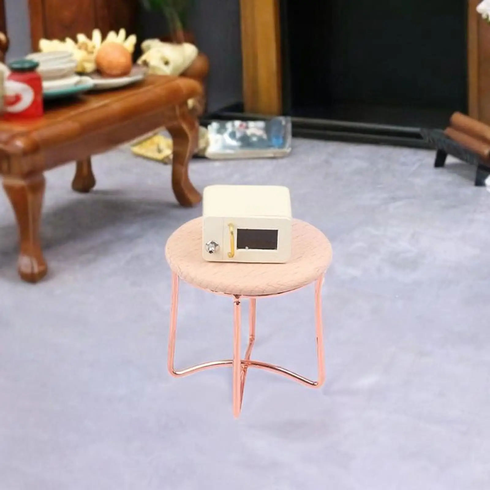 Dollhouse End Table Mesa Central em Miniatura, Acessórios DIY, decorativa Mini Mesa de Chá para Artesanato, Janela Presente, 1:12