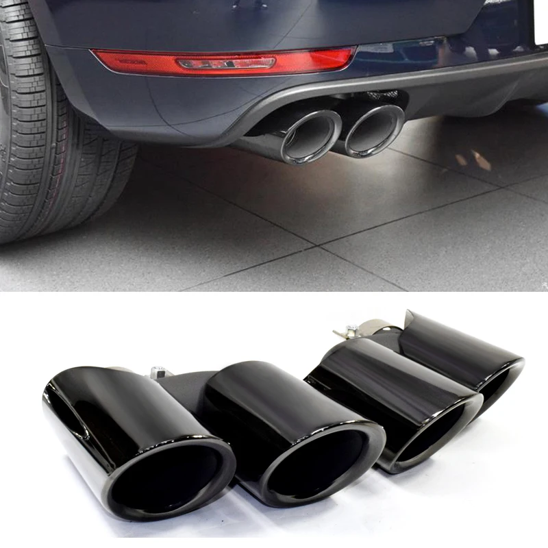 Quad Car Exhaust PipeTailpipe Exhaust System Pipe Replacement Auto Tail For Porsche Macan 2019-2024 Muffler Tip