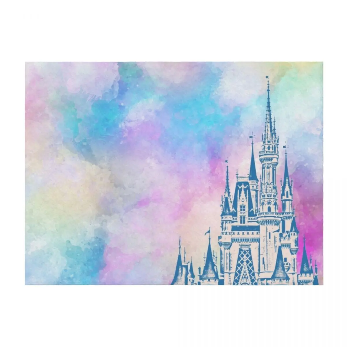 

Magic Castle Watercolor III Throw Blanket for sofa Flannel Fabric bed plaid Thermals For Travel Blankets