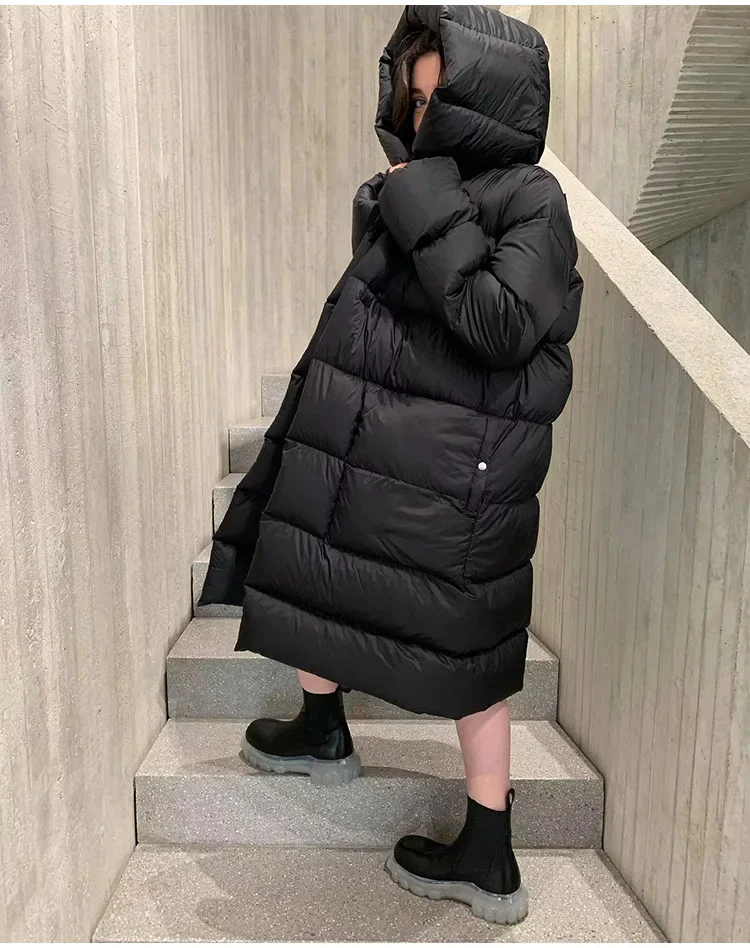 Rick Down Jacket Y2K Streetwear 90% Goose Downs Long Owens Coats Single Breasted Coat Dark Style Overcoat Fashion RO Greatcoat