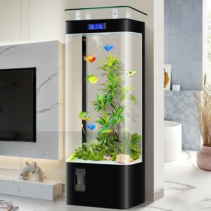 qw NEW N Vertical Super White Fish Tank Living Room Smart Change Water Aquarium  Nordic sophisticationqw