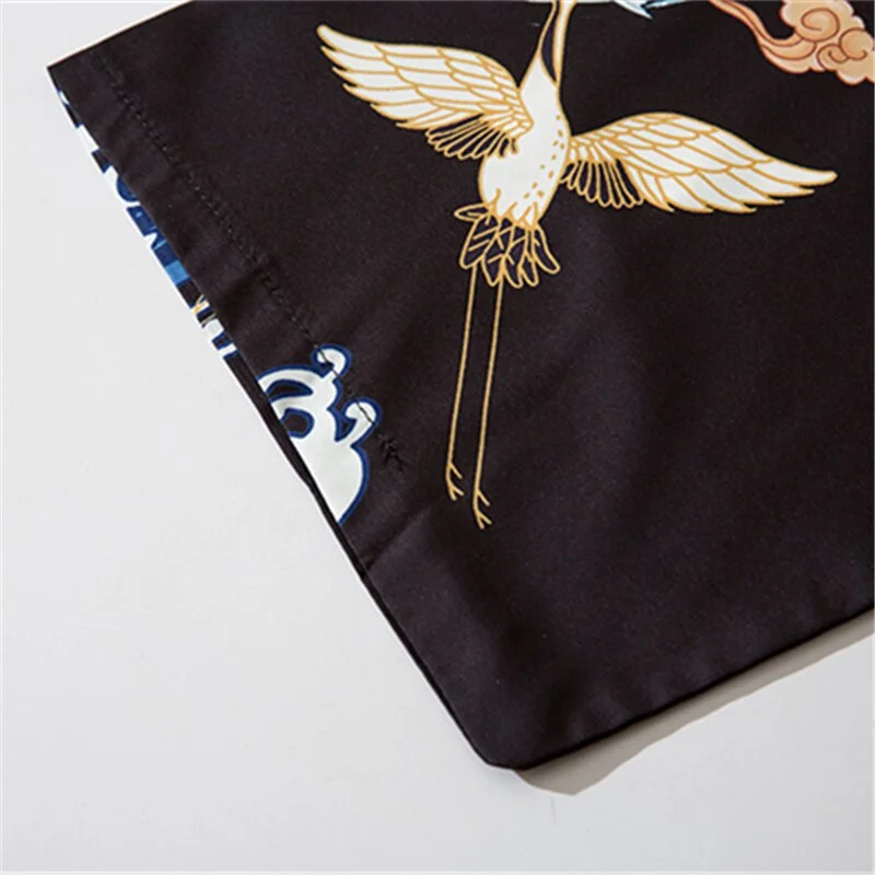 الملابس الآسيوية تاي تشي باجوا الأسماك طباعة قميص ثوب الكيمونو الياباني Harajuku يوكاتا عادية النساء الرجال سترة تأثيري