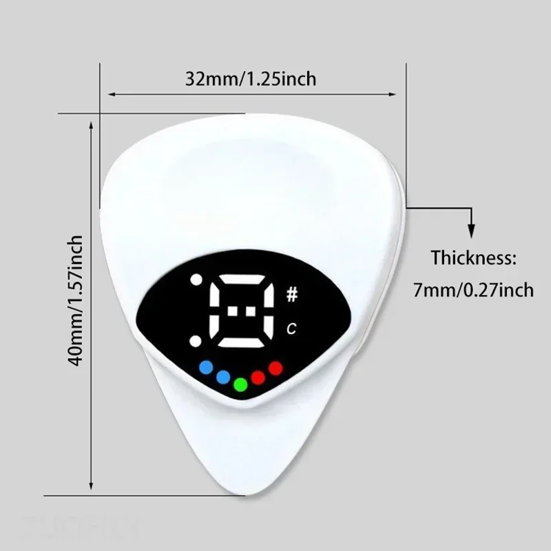 Neues Zwei-in-Eins-Tuner und Plektren, Stimmgerät, Zwölf-Ton-Equalizer, Stimmgerät, Ukulele, klassische Gitarre, Bass-Sound-Kalibrator, praktisch