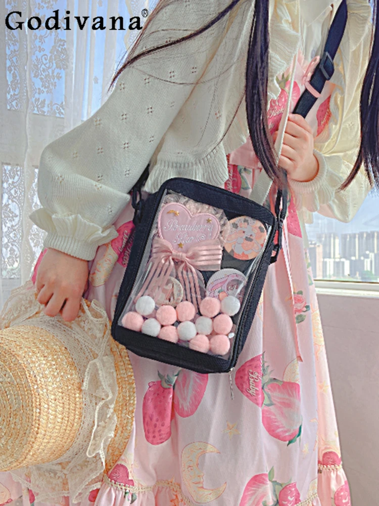 

Sweet Cute Japanese Style Women's Cross-Body Bags Shoulder Bags Fashion All-Match Solid Color Casual Handbag Envelope Package