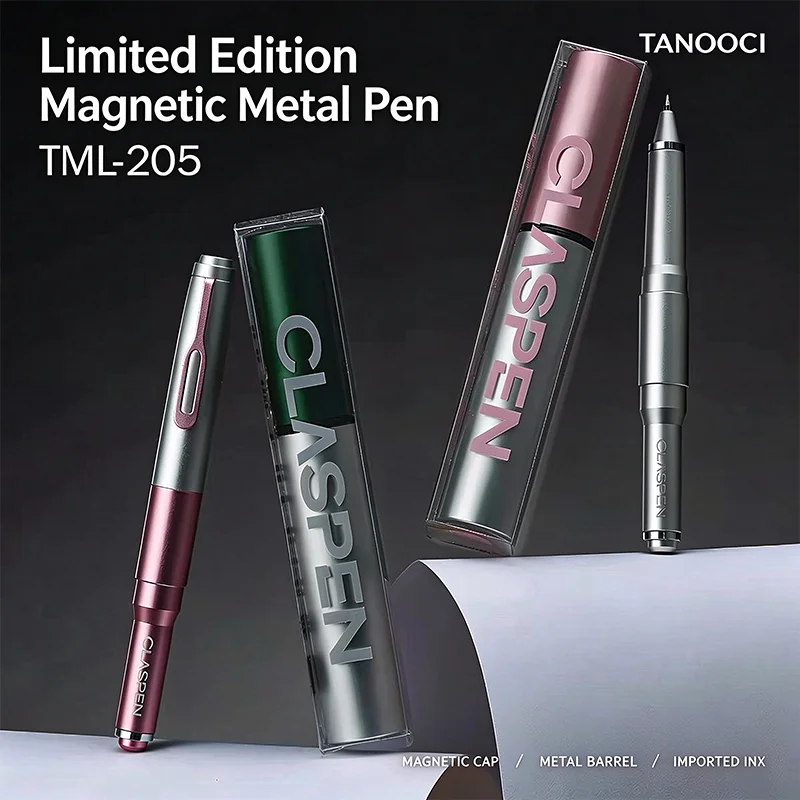 TANOOCI Limited Metal Gel Pen TML205 Magnetic Cap Low Gravity 0.5mm Smooth Bullet Tip Stationery for Students & Office Gift