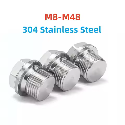 M8 M10 M12 M14 M16 M18 M20-M48 304 Stainless Steel Hex End Cap Flange Outer Hexagon Solid Plug Oil Water Pipe Fitting