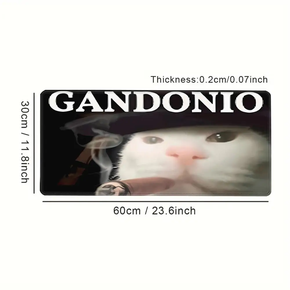 Large Funny Cat Emoticon Pack Mouse Pad Anti-Slip Base Table Pad with Gandonio Text and Cat Pattern Suitable for Office Games