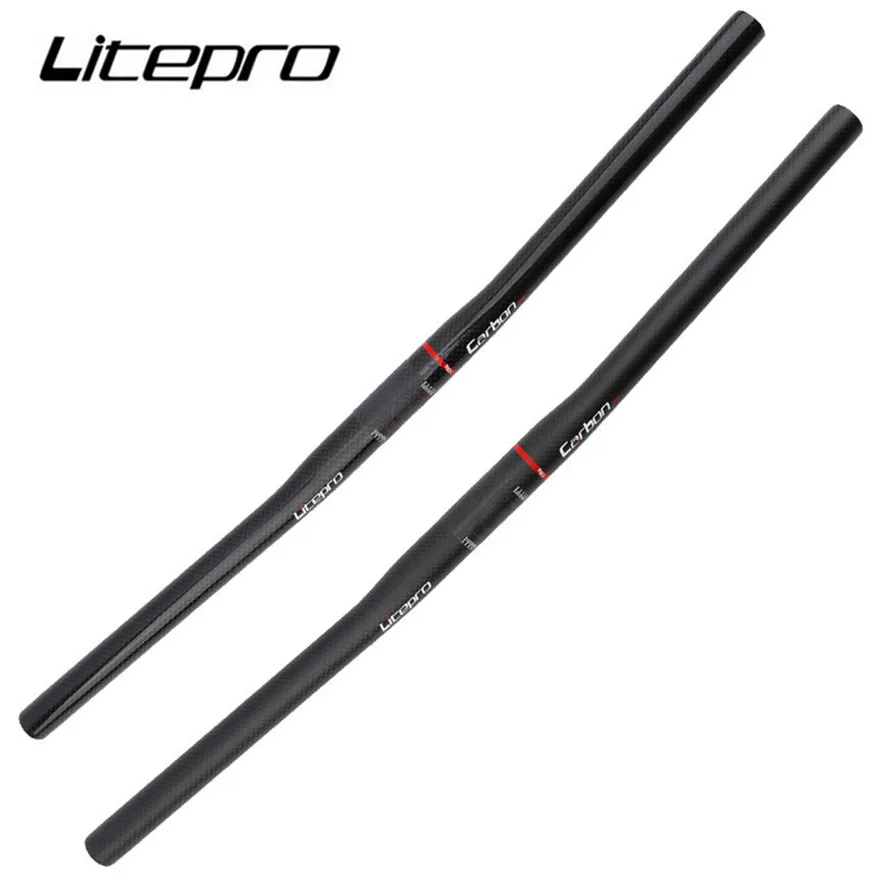 Litepro-Manillar de bicicleta plegable, barra Horizontal de fibra de carbono, 25,4x540, 580mm