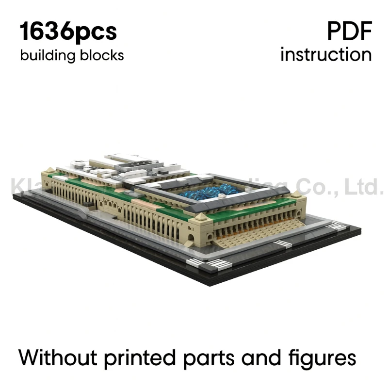 Architektur Modell Maßstab 1:800 Moderne Stadt Bahnhof Bausteine DIY Montage Bricks Set Pädagogisches Spielzeug Gif