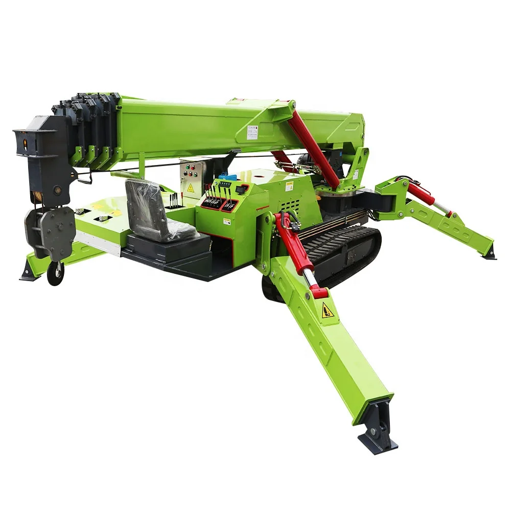 YG Folding Construction CE/EPA Spider Crane 8ton Rubber Crawler Cantilever Electric Crane Hydraulic Telescopic Boom Diesel