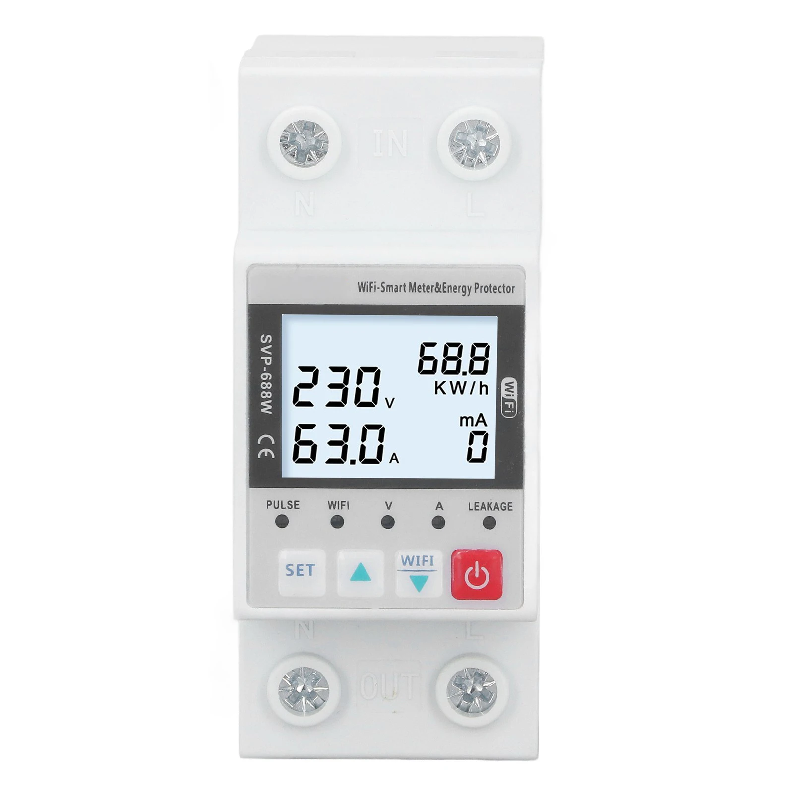 WIFI Overvoltage Undervoltage Protector 230V 50Hz 60Hz 63A Remote Control Over Under Voltage Power Protector