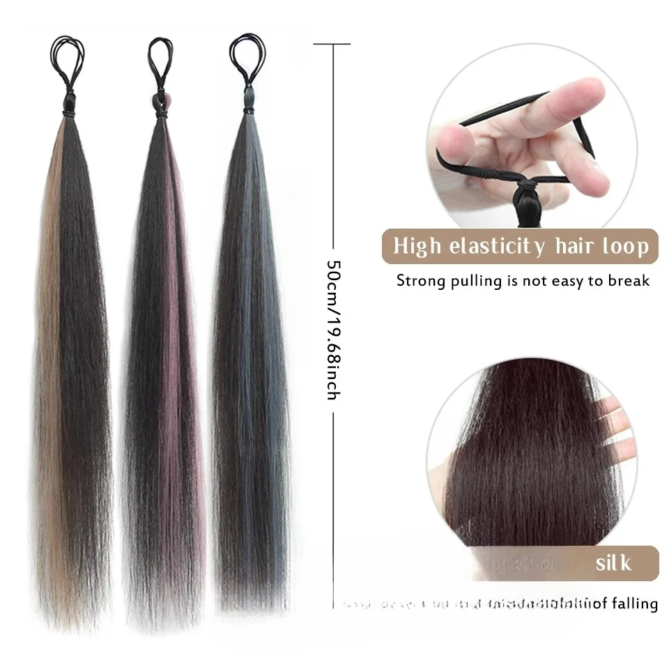 كعكة الشعر الاصطناعية مجعد مستقيم الشعر فوضوي كعكة Scrunchies أوبدو العصابات الشعر شريط مرن قطع الشعر للنساء حجم هامش 2026 #4