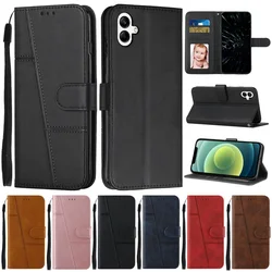 삼성 갤럭시 A06 케이스 플립 지갑 책 표지 Coque 삼성 A06 전화 케이스 A 06 SM-A065F A065M 가죽 보호 Funda