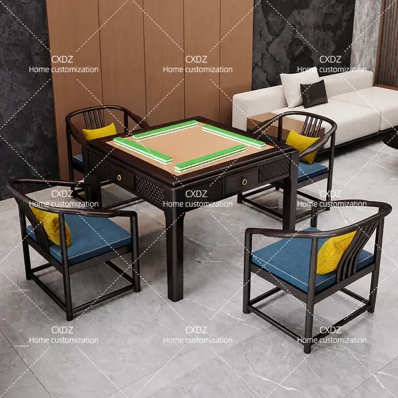 Chenfu Solid Wood Dining Table New Chinese Style Small Apartment Mahjong Table Square Household Integrated Eight Immortals