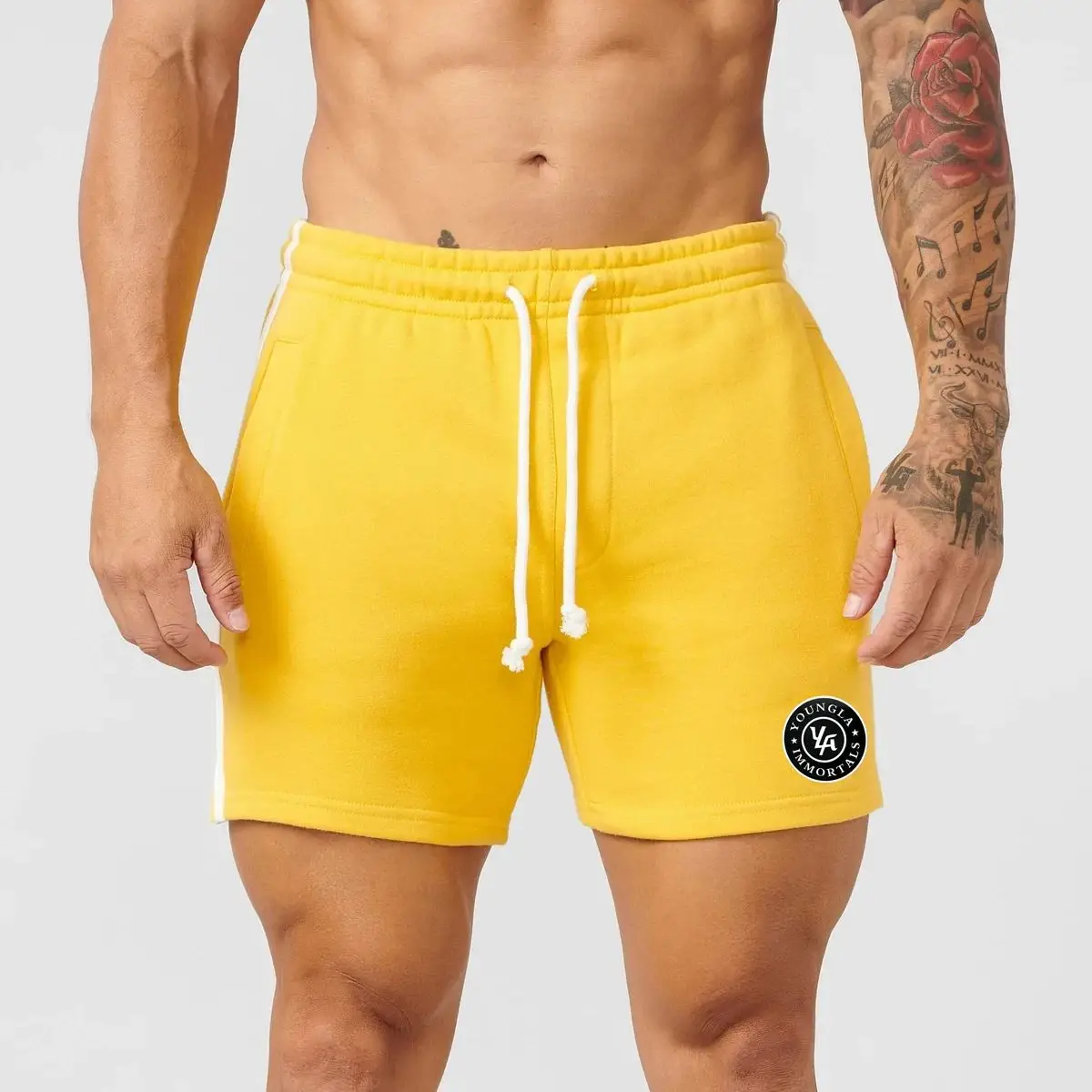 Summer Running Shorts for Men Casual Jogging Sport Short Pants Solid Color Drawstring Loose Dry Gym Sports Leisure Shorts