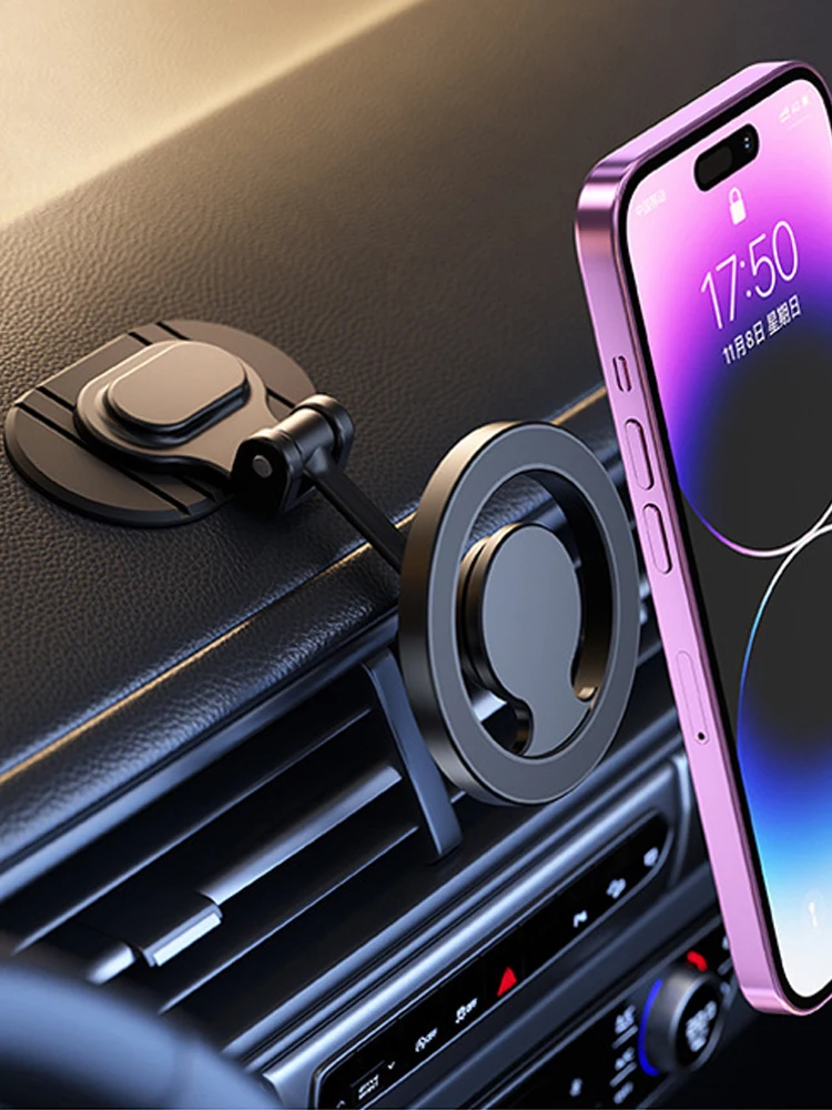 Metall magnetischer Autotelefon halter für magsafe 360 ° Drehung faltbarer Magnet Auto Armaturen brett Handy halterung Ständer GPS-Unterstützung