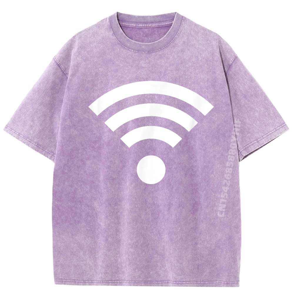 الجرافيك تيز واي فاي اللاسلكية واي فاي رمز تي شيرت للرجال مطبوعة تي شيرت ريترو غسلها الملابس عادية
