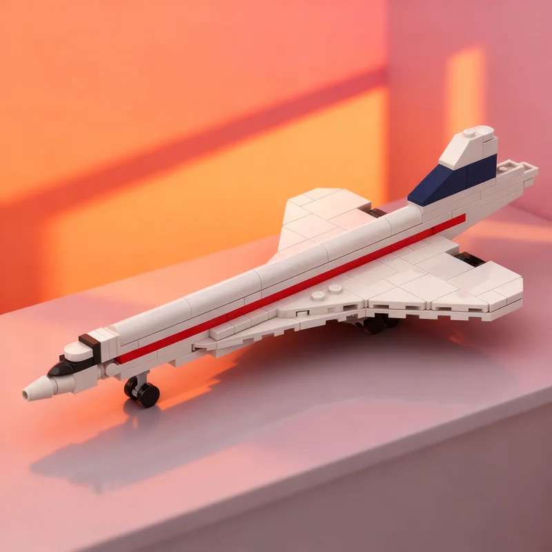 117pcs MOC City Airport Mini Concorde Model Building Toys Blocks Architecture Christmas Gifts DIY Education Creative Idea