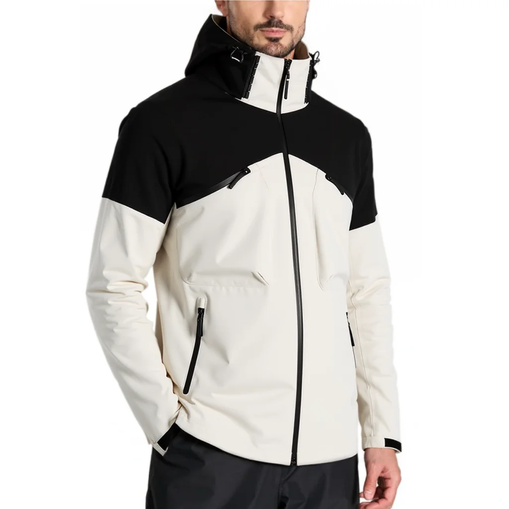 

Spring Autumn Men's Jacket Fashion Sports Windproof Waterproof Oil Proof Coat Outdoor Detachable Hat Zipper Pocket Windbreaker