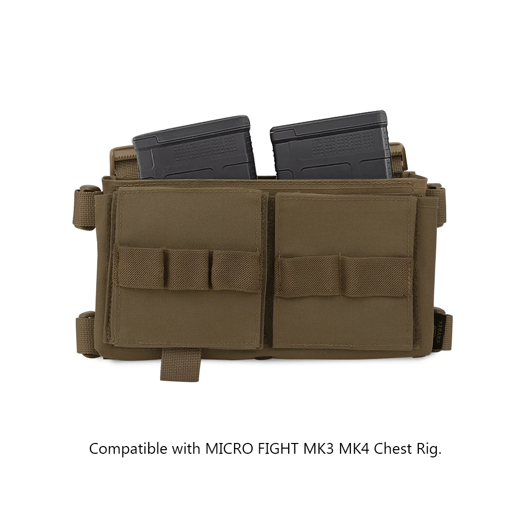 KRYDEX Elastic Double 7.62 Magazine Pouch Insert Buld-in Mag Holder Hook Spiritus Style for Tactical Vest MK3 MK4 Chest Rig