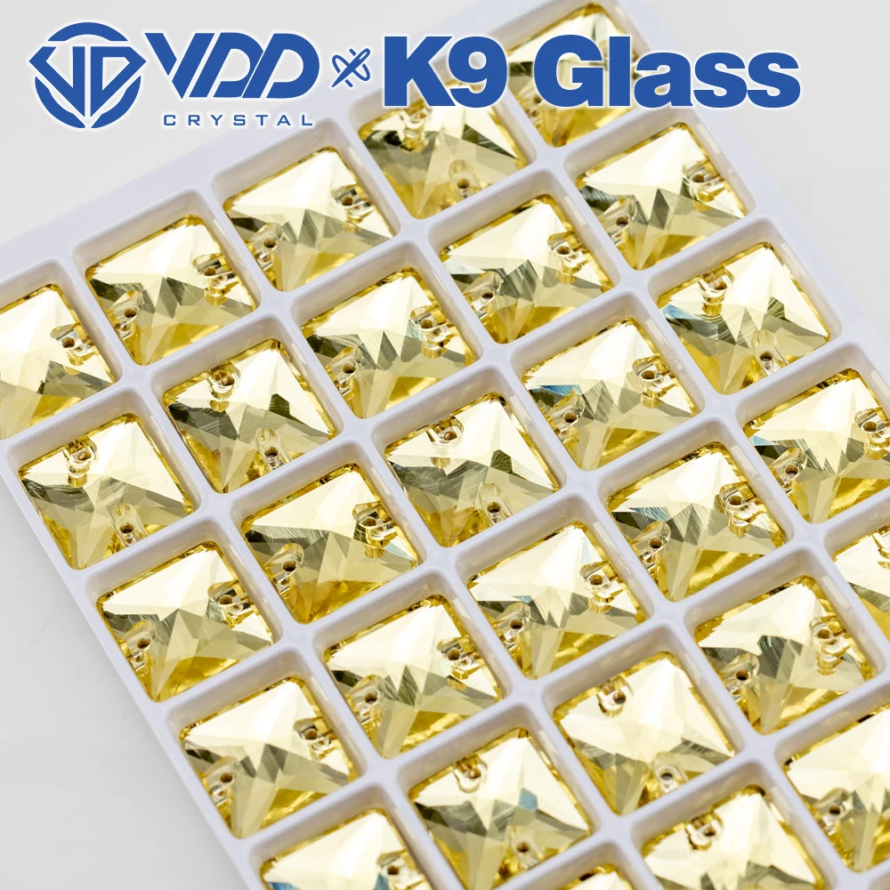 VDD Großhandel Quadratische Hochwertige K9-Glas-Applikationssteine, Kristall-Boxverpackte Flachboden-Nähsteine für Bekleidungsdekorationen – Detail 10