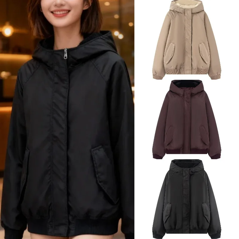 

2025 Fall/Winter New Fashion Elegant Party Belted Multi-purpose 3 Colors Available Hooded Pilot Jacket