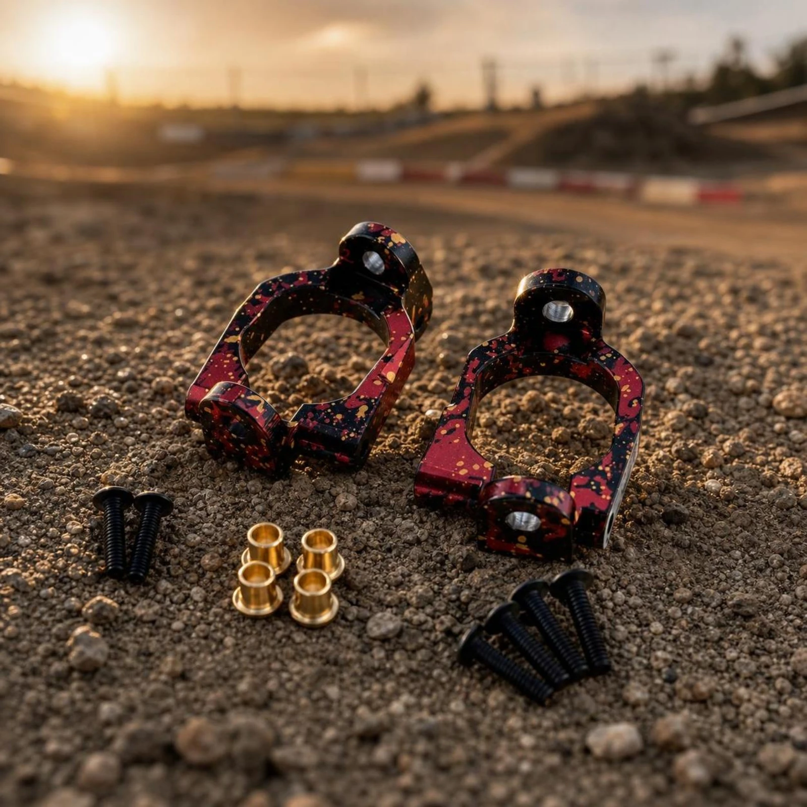2 Pieces Front C-Seats with Screws Anodized C-Shaped Hub Carriers Front Wheel Seat Compatible Accessories High Reliability