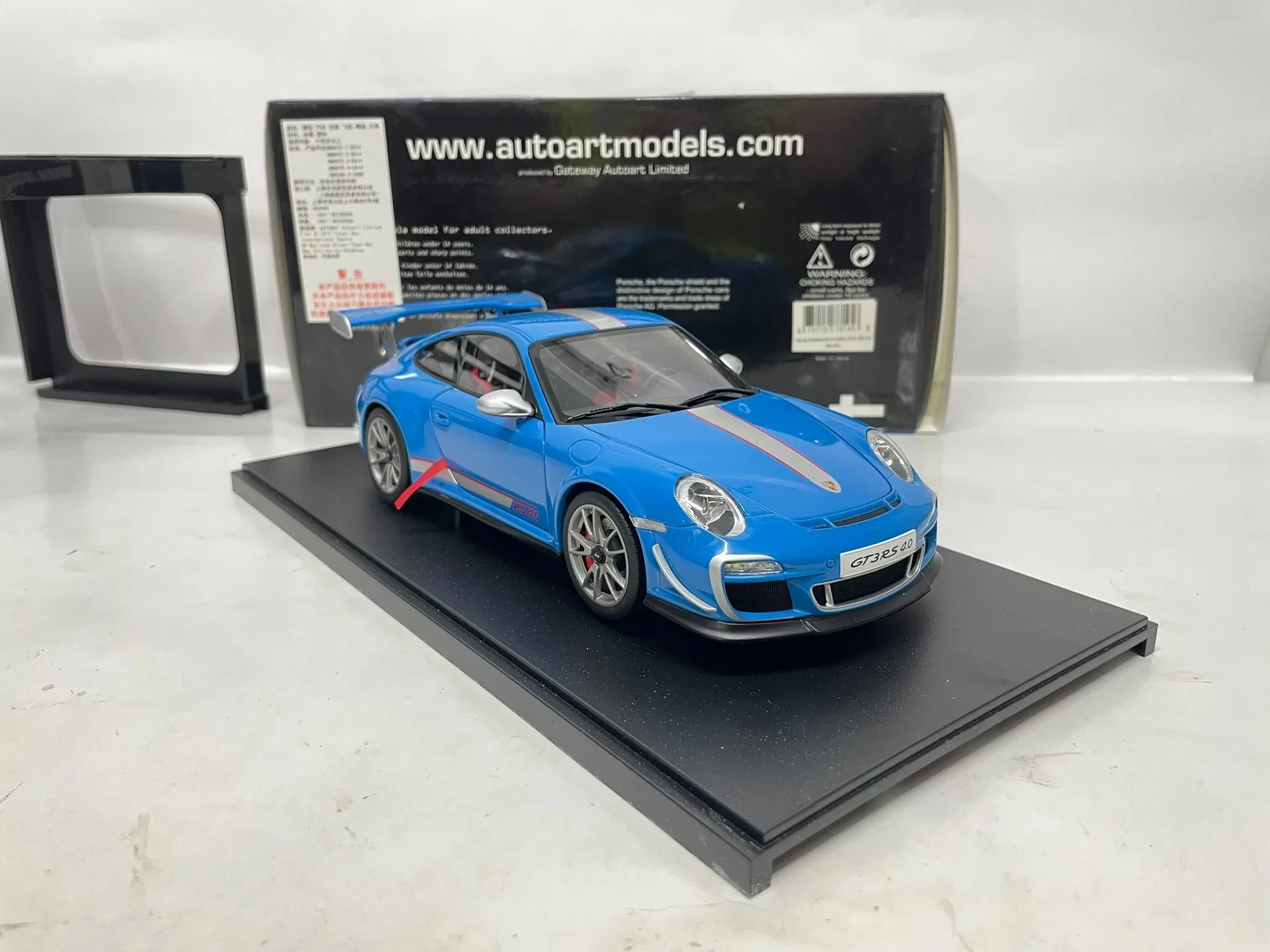 Autoart 1:18 997 GT3 RS 4.0 Blue Simulation Limited Edition All Open Alloy Metal Static Car Model Toy Gift
