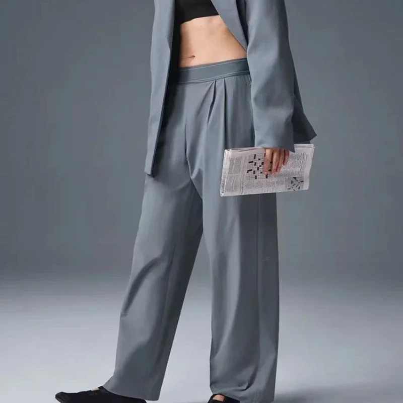 

Women Elastic Loose Straight Yoga Pants AL Fashion Trousers High Waist Women Summer Sports Wide Leg Pants Casual Sweatpants