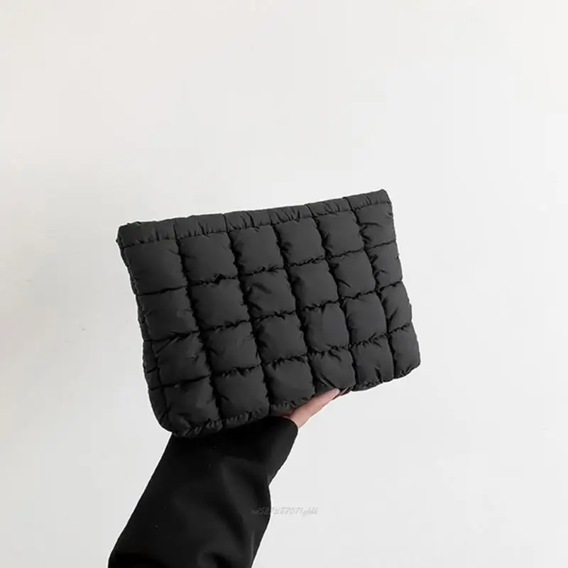 

X5XA Stylish Nylon Pleated Cosmetic Clutch Bag Travel Toiletry Makeup Bags for Women