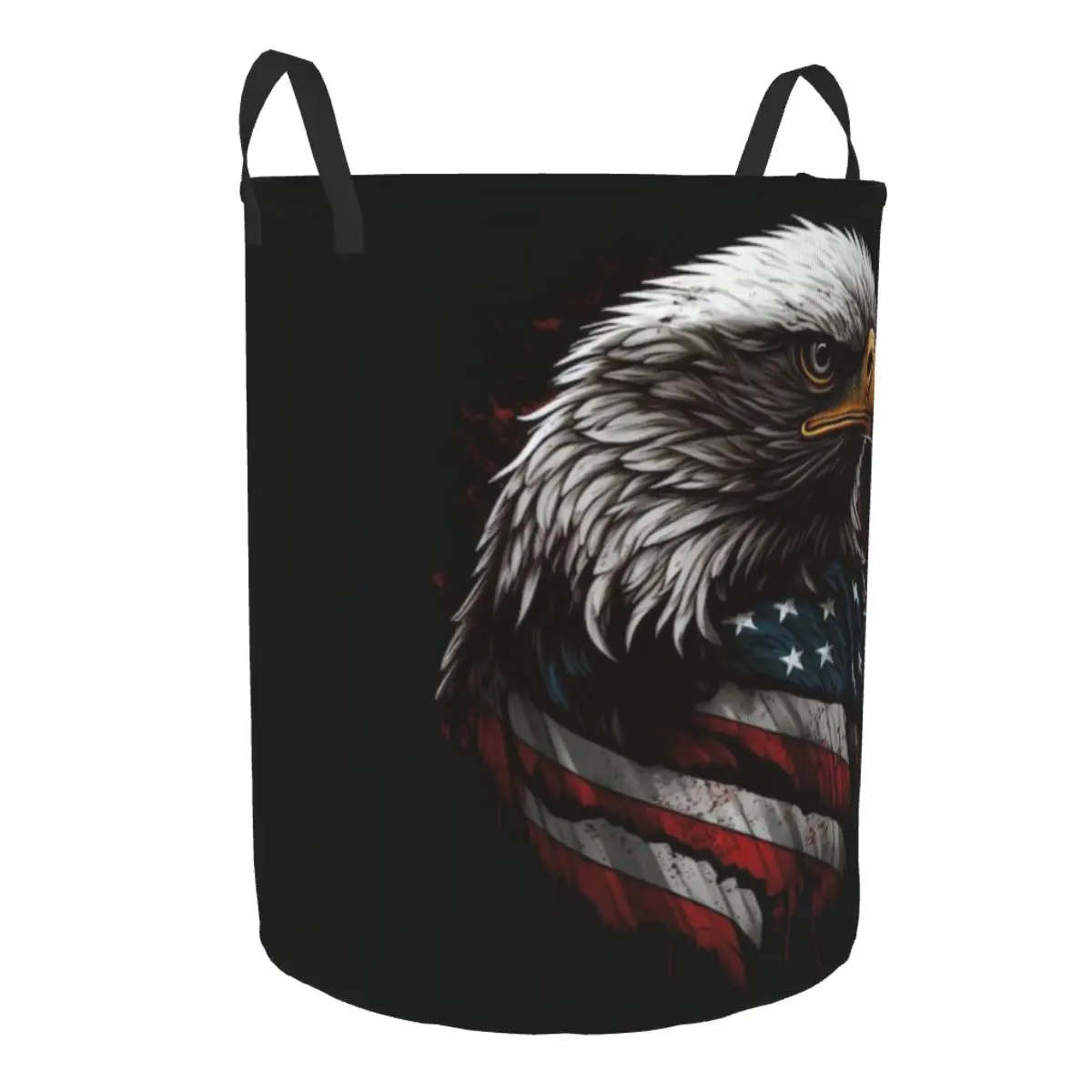 Eagle American Flag Laundry Hamper Large Storage Basket US Girls Boys Toy Organizer