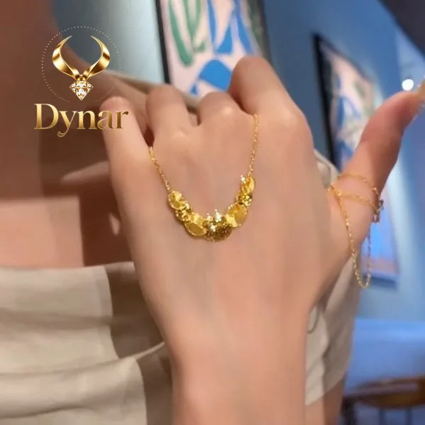 Dynar Jewelry   Exploding gold crushed ice   to the motherland gilded feather necklace 9999 24K real gold 2025 new noble sense c