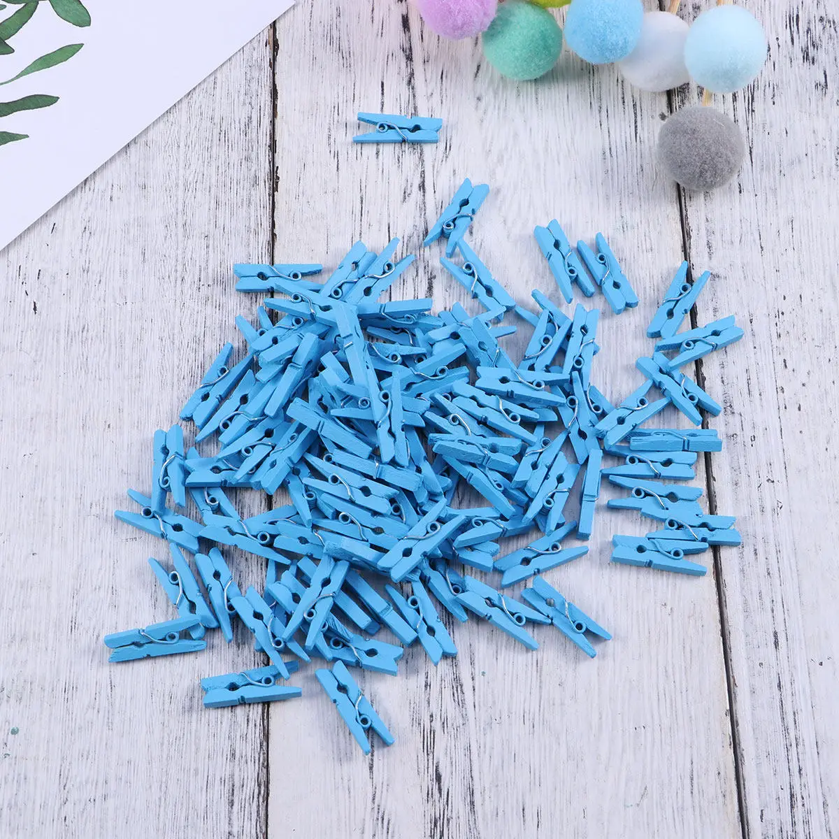 100Pcs Mini Wooden Craft Clips Rust Proof Light Weight Clothespins for Photos Paper Clothing DIY Projects Home Christmas Decor